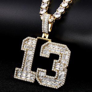 Precio al por mayor de gama alta Hip-Hop <span class=keywords><strong>13</strong></span> colgante collar personalizado estilo callejero completo-taladro Punk de lujo para regalo - Product Image 5