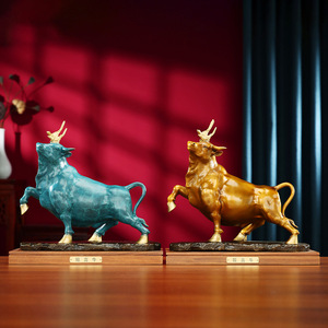 Adorno de Buey Auspicioso, Cobre Azul Antiguo, Arte Feng Shui, Decoración para el Hogar y la Oficina, Regalo de Año Nuevo Chino - Product Image 4