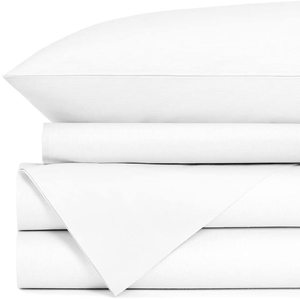 Lenzuolo Piatto TC300 100% <span class=keywords><strong>Cotone</strong></span> Raso Certificato OEKO-TEX Ecologico Tinta Unita 81x105 Pollici Bianco per Hotel - Product Image 3