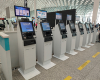 Kiosque d'aéroport intelligent interactif de 19 pouces avec lecteur de carte d'identité pour imprimante A4 pour équipement de service de paiement en libre-service