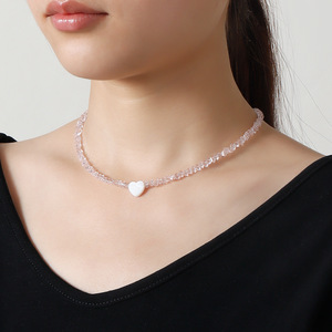 Bijoux INS Style verre cristal fait à la main collier de perles pour les femmes lumière luxe mode haut de gamme clavicule chaîne - Product Image 4