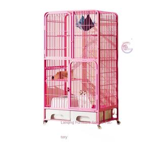 Super grande gabbia per gatti interna a doppio e tre strati spazio libero in metallo Cat House, tra cui lettiera del water per uccelli scatola cani - Product Image 1