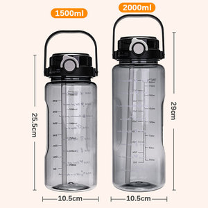 Post Large Capacity Plastic Water Bottle 2000ml Bpa Free With Straw Travel Outdoor Use Customizable - Product Image 3