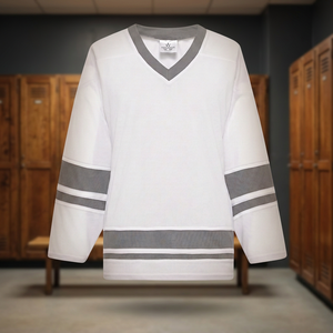 Mego Industry V-Ausschnitt Eishockey-Trikot Langarm Gestreift Atmungsaktiv Antibakteriell Polyester Erwachsene Regular Fit Unisex Sport - Product Image 3