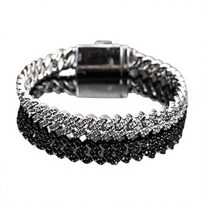 925 Silver Gold Plated Iced Hip Hop Moissanite Chain Wholesale 6mm VVS Bracelet for <b>Men</b> Women Cuban Style - Product Image 4