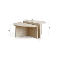 Table basse en travertin Beige de luxe pierre naturelle ronde Design créatif minimaliste salon décor à la maison