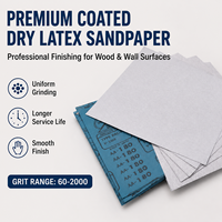Papier abrasif blanc enduit OEM du fabricant, papier abrasif à sec P100-P1000 avec support en latex pour la finition de la peinture automobile