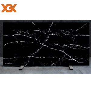 Design moderno modello 3D lastra di marmo artificiale nero ampiamente utilizzato pietra di quarzo Calacatta per controsoffitti da cucina e decorazioni per la casa - Product Image 1