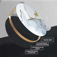 Cadre en verre et métal personnalisé, cadre photo rond en profilé aluminium pour la vente en gros/