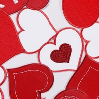 OWENIE – chemin de table brodé pour la saint-valentin, nappe rouge en forme d'amour, décoration de la maison