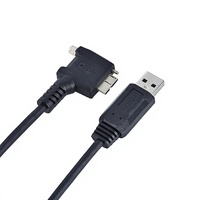 Connecteur Micro-A mâle coudé USB 3.0 en PVC pour caméra industrielle, câble de données et d'alimentation pour disque dur mobile, montage sur panneau, rotation à gauche