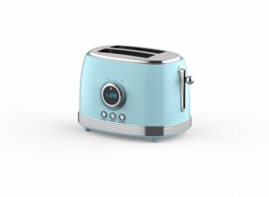 Tostadora BESTONE de 2 Rebanadas con Temporizador Digital, Función de Descongelación, Recalentamiento y Cancelación, Color Azul, Tostadora Eléctrica Doméstica - Product Image 2