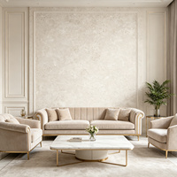 Dalle de pierre frittée blanc cassé Pompeii 1200x2700mm 6mm, carrelage en porcelaine mat pour la rénovation des murs et sols de cuisine et salle de bain