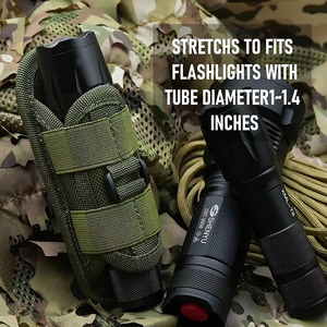 छोटे शुल्क बेल्ट मोंडल टॉर्च, बाहरी गतिविधियों के लिए 360 डिग्री रोटेशन क्लिप के साथ खुला शीर्ष सामरिक फ्लैशलाइट पाउच - Product Image 4