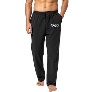 <span class=keywords><strong>Pantalon</strong></span> de <span class=keywords><strong>jogging</strong></span> lâche OEM Logo personnalisé vêtements de sport en coton Fitness Streetwear hommes couleur noire pantalons de survêtement GYM course pantalons d'entraînement - Product Image 1