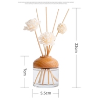 Vente en gros 100Ml Bâton de Roseau Sola Fleur Lavande Diffuseur de Parfum Bouteille en Verre Diffuseur de Roseau avec Bouchon en Bois