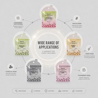 Sachet en aluminium imprimé sur mesure, à soufflet trois côtés, avec bec verseur, de forme spéciale, pour emballage de masques faciaux irréguliers, qualité alimentaire supérieure