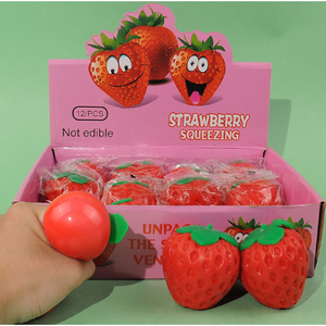 ของเล่นสตรอว์เบอร์รี่ซิลิโคนบีบได้ นุ่ม ยืดหยุ่น คืนรูปช้า ของเล่นผลไม้สร้างสรรค์ บรรเทาความเครียด ลดความวิตกกังวล สำหรับเด็กอายุ 2-13 ปี - Product Image 6