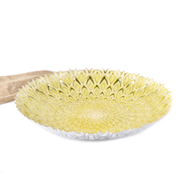 Vente en gros de bols en verre décoratifs de 40 cm, couleur or et noir, en forme de paon, pour centre de table de mariage, bols à fruits en verre