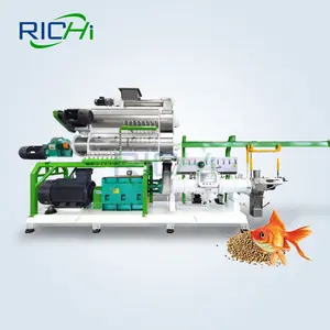 Space-saving Design 1-12 T/H Floating Feed Extruder For Fish Food