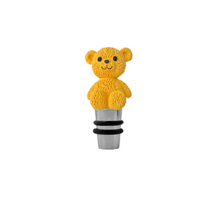 Yellow Bear Wine Stopper Food Grade Plastic Metal Seal Vacuum Bottle Stopper - Product Image 2