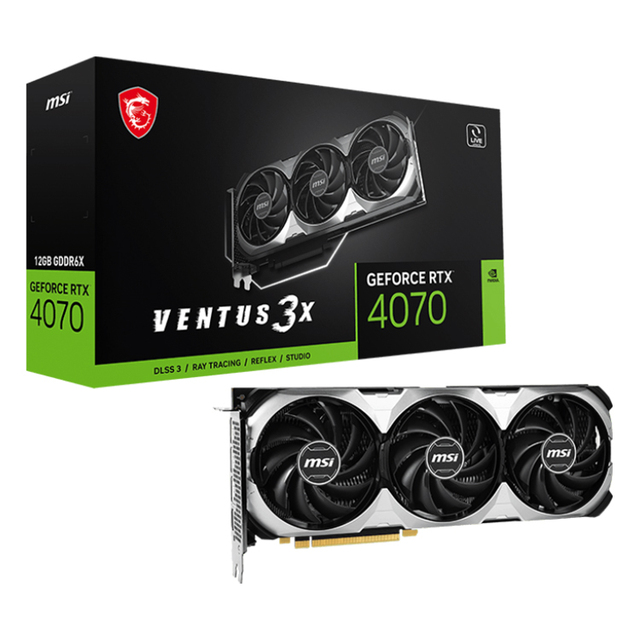Used MSI GeForce RTX 4070 VENTUS 3X 12G Graphics Card with 12GB GDDR6X 192 Bit Memory 21 Gbps of Memory Speed Video Card