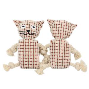 2025 all'ingrosso basso MOQ forte cane giocattolo di peluche giocattolo interattivo Puzzle giocattolo per cani peluche di cotone tirante cigolante per divertimento - Product Image 5