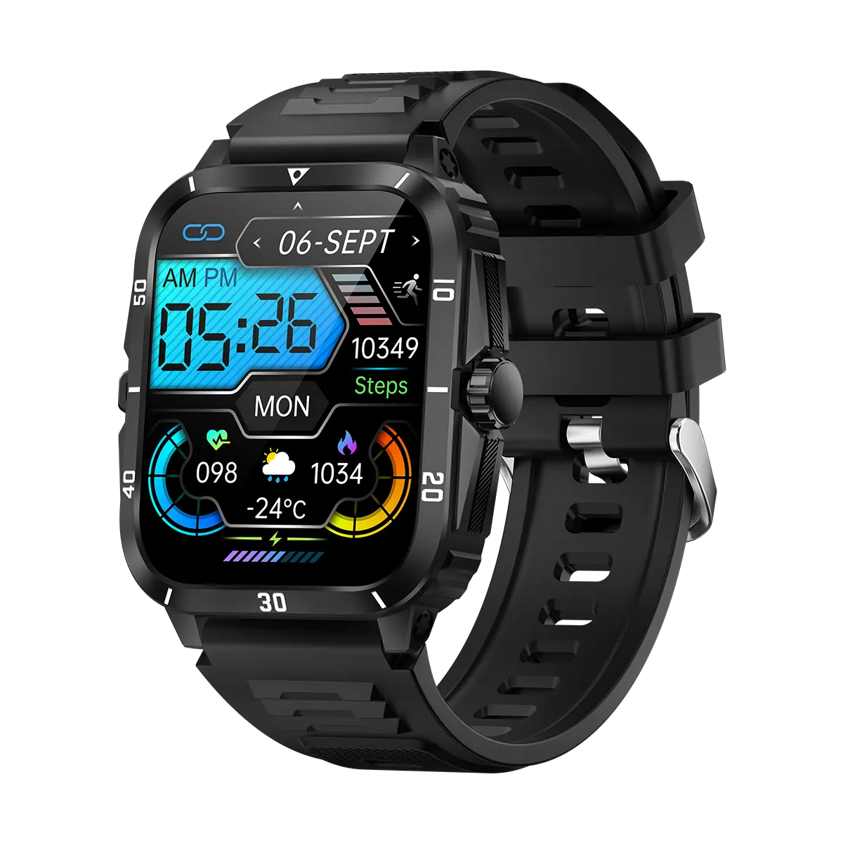 V71 su geçirmez 3ATM Smartwatch spor Fitness takip chazı akıllı bilezik kan basıncı nabız erkekler kadınlar akıllı saatler