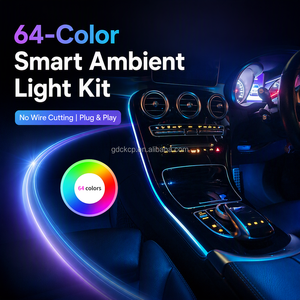 Kit d'éclairage intérieur de <span class=keywords><strong>voiture</strong></span> 64 couleurs LED <span class=keywords><strong>pour</strong></span> Mercedes Benz Classe C W205 GLC X253, contrôle par application et MMI, 100% Plug & Play - Product Image 3