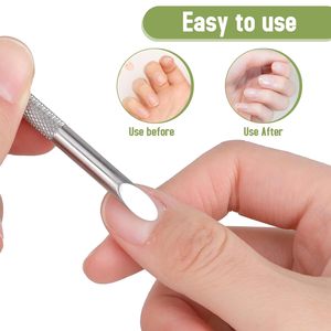 Removedor de Cutículas de Acero Inoxidable Plateado 2024, Herramienta para Pulir Uñas, Eliminador de Piel Muerta, Empujador de Cutículas 10x0.5cm - Product Image 4