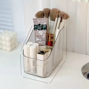 Cosmetic Storage <b>Box</b> for Bathroom Desktop Plastic <b>Makeup</b> Organizer with Lipstick & Nail Polish Holder <b>Makeup</b> Brush & Skincare - Product Image 3