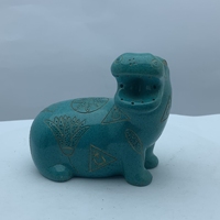 Produits ménagers créatifs Statue d'hippopotame Artisanat Statue d'hippopotame en résine bleue pour la décoration de la maison