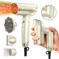 Sèche-cheveux pliable haute vitesse avec logo personnalisé, moteur sans balais 110000 tr/min, outil de coiffage compact et portable pour les voyages