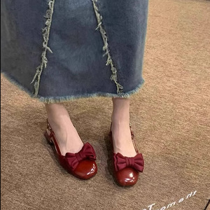 Noeud femmes sandales élégantes grosses chaussures mode pantoufles à talons 2025 été mode tongs nouvelle robe Zapatillas De Mujer - Product Image 4