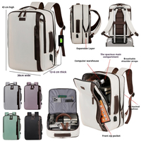 Sac à dos pour ordinateur portable pratique et extensible, rembourré, en tissu Oxford, idéal pour le bureau et les voyageurs