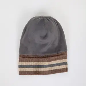 Winter-Beanie-Hüte für Herren Damen mit dickem Fleece gefüttert warme gestrickte Kappe Schädelkappe Winterhut