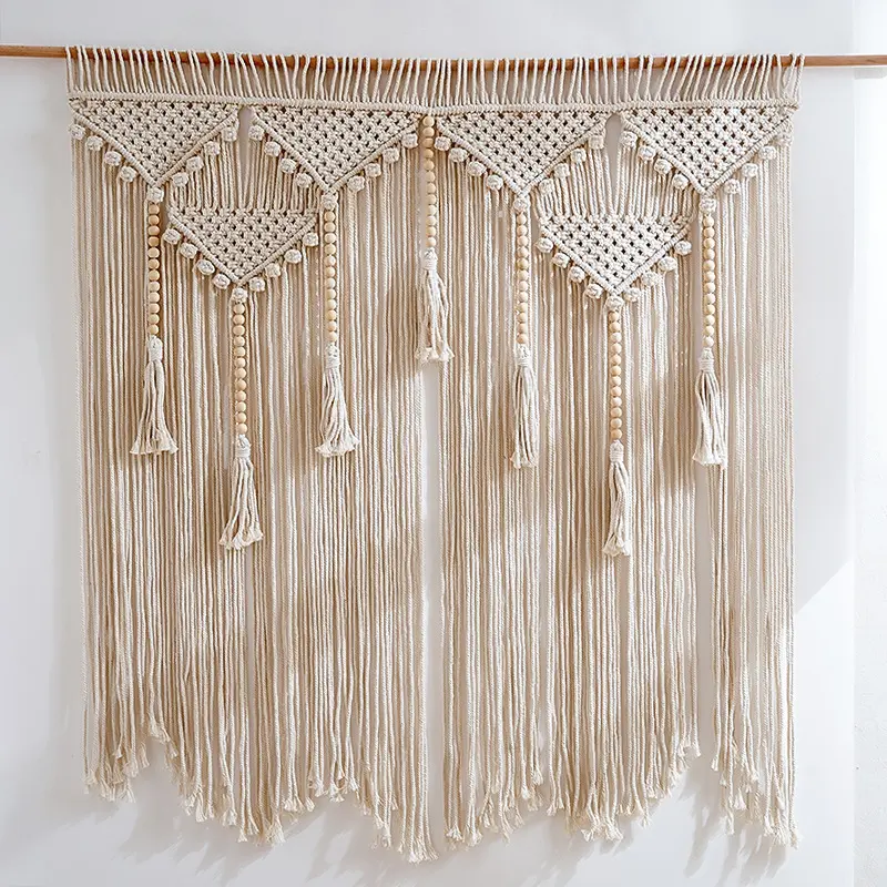 Boho Wedding Hanger Cotton Handmade Wall Art Home Wall Decor Macrame Wall Hanging