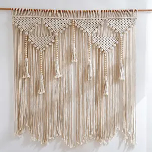 Boho Wedding Hanger Bông Handmade Tường Nghệ Thuật Trang Trí Nội Thất Tường Macrame Treo Tường