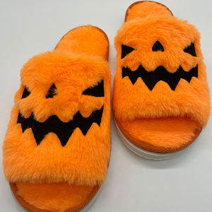 Pantuflas de Dormitorio para Mujer Marca Link, Pantuflas de Peluche con Diseño de <span class=keywords><strong>Calabaza</strong></span> de Halloween, Pantuflas de Interior de <span class=keywords><strong>EVA</strong></span> para el Hogar - Product Image 1
