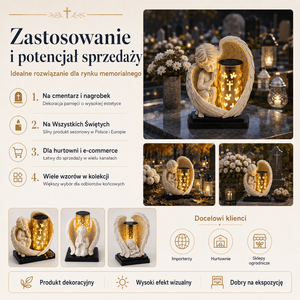 Nouveauté 2026 : Lumières solaires d'ange pour tombes, étanches, pour extérieur, décoration commémorative <span class=keywords><strong>de</strong></span> cimetière (Znicz Solarny) - Product Image 4