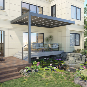 Pergola moderne en aluminium avec revêtement en poudre, homologuée CE, avec supports <span class=keywords><strong>4x4</strong></span>, dimensions personnalisables - Product Image 2