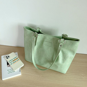 Bolso de mano verde menta, suave, de color sólido, con hebilla magnética, bolsillo con cremallera, bolso de hombro para mujer, primavera 2022 - Product Image 3