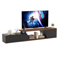 Meuble TV de luxe extensible avec éclairage LED, design rotatif, console multimédia moderne en noyer, tiroirs de rangement pour salon, compatible avec les téléviseurs de 65 pouces et plus