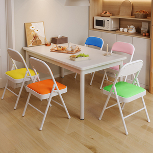 Sedia da <span class=keywords><strong>Ufficio</strong></span> Ergonomica Moderna Pieghevole per Casa e Hotel, Impilabile con Telaio in Metallo Impermeabile - Product Image 3