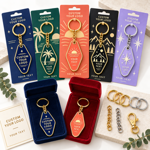 Porte-clés de motel personnalisés en émail dur, porte-clés d'hôtel en métal personnalisés avec anneau fendu OEM ODM - Product Image 3