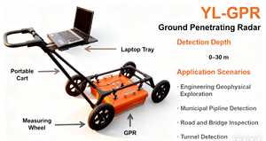 वायरलेस और हाई-स्पीड ग्राउंड-मर्टिंग रडार YL-GPR 0 ~ 30 मीटर गहरी भूमिगत पाइपलाइन का पता लगाने वाले उपकरण - Product Image 2