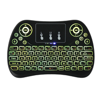 Clavier sans fil T2 Mini Qwerty rechargeable 2,4 GHz avec pavé tactile et souris pour le jeu