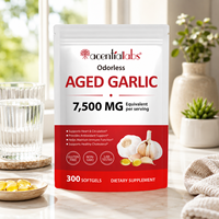 Acentiallabs Ail Vieilli Inodore 7500MG Gélules Souples Compléments Énergétiques à Base de Plantes Distributeur en Gros Circulation Cardiaque 300 Capsules