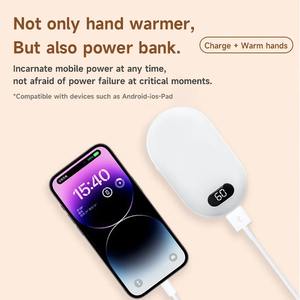 <span class=keywords><strong>Banque</strong></span> d'énergie portable pour chauffe-mains 2 en 1 USB rechargeable Chauffe-mains d'hiver Mini chauffage électrique de poche avec affichage numérique - Product Image 4