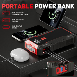 Banco de Energía 5 en 1 de 24000mAh para Arranque de Coches, Bomba de Aire para Neumáticos y Compresor, Corriente de 2400A, para Camiones y Motocicletas, Diseño a Prueba de Agua JS-161B - Product Image 4